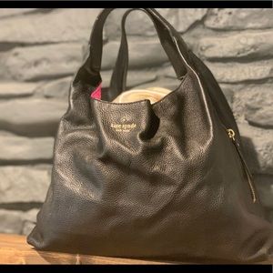 Kate Spade black pebbled leather hobo purse